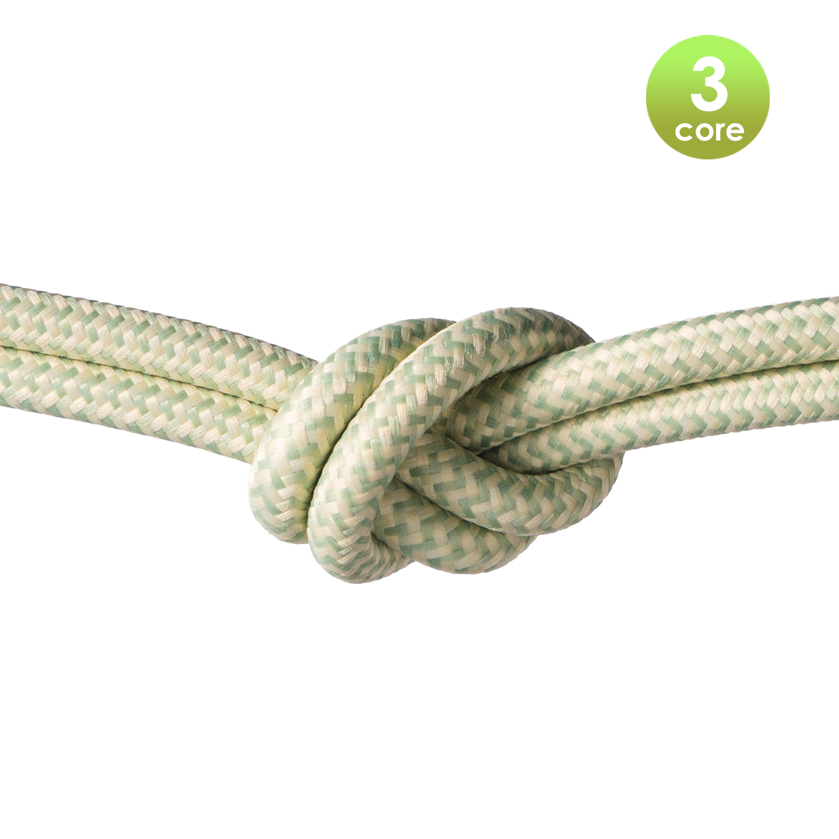Tangla lighting - TLCB03002B - 3c - Fabric cable 3 core - in pale green - scale